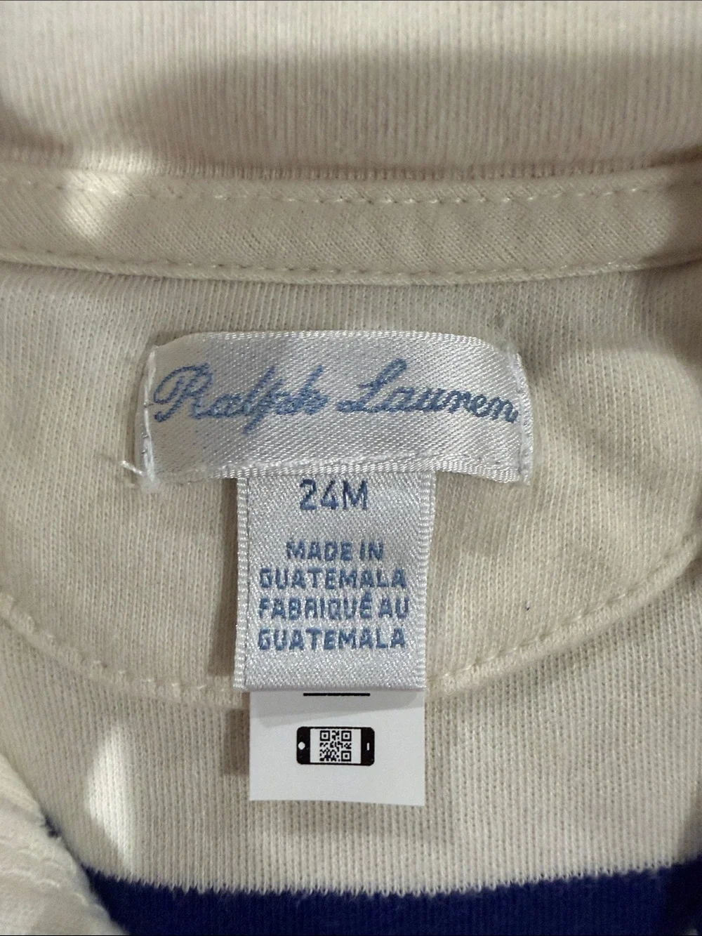 Ralph Lauren Boys 24M Striped Quarter-Zip Pullover
